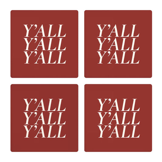 Modern Minimalist Oklahoma Yall | Absorbent Coasters | Set of 4 | Min 2