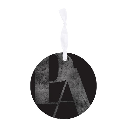 Minimalistic B&W Pennsylvania Black Initials | Wood Ornament | Eaches | Min 6