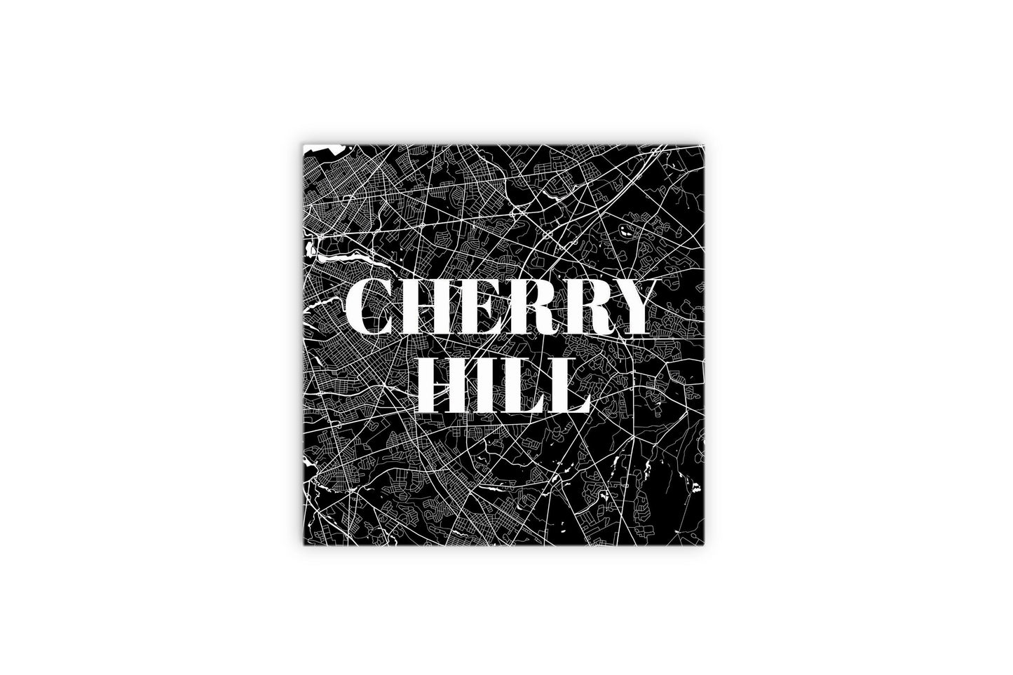 Minimalistic B&W New Jersey Cherry Hill Map | Wood Sign | Eaches | Min 2