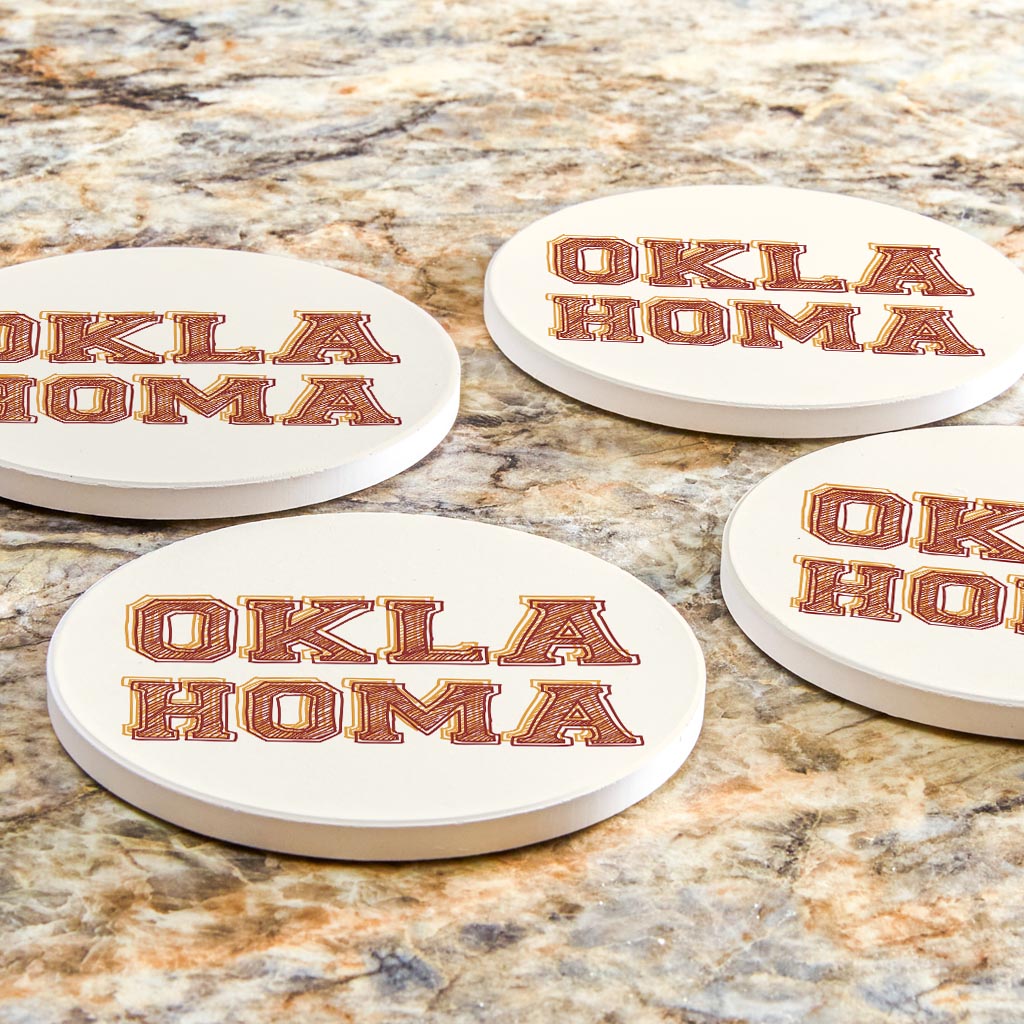 Modern Minimalist Oklahoma | Absorbent Coasters | Set of 4 | Min 2