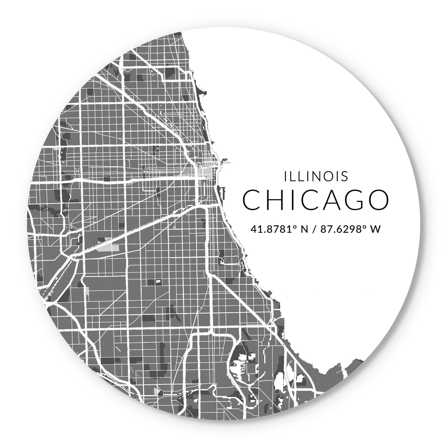 Minimalistic Chicago Map | Wood Sign | Eaches | Min 1