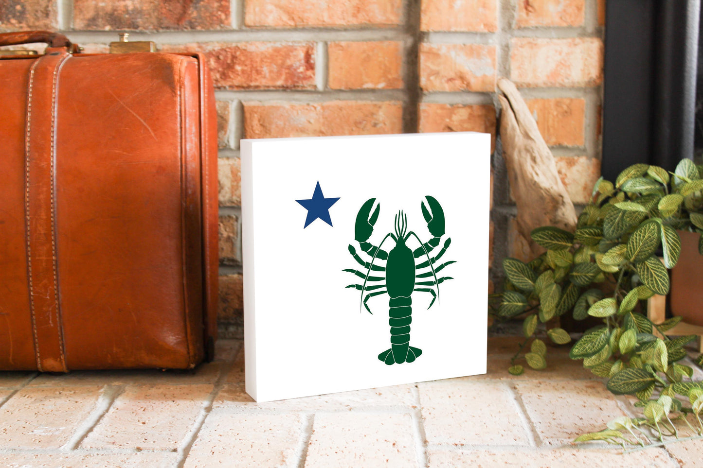 New England Star And Lobster | Wood Block | Eaches | Min 2