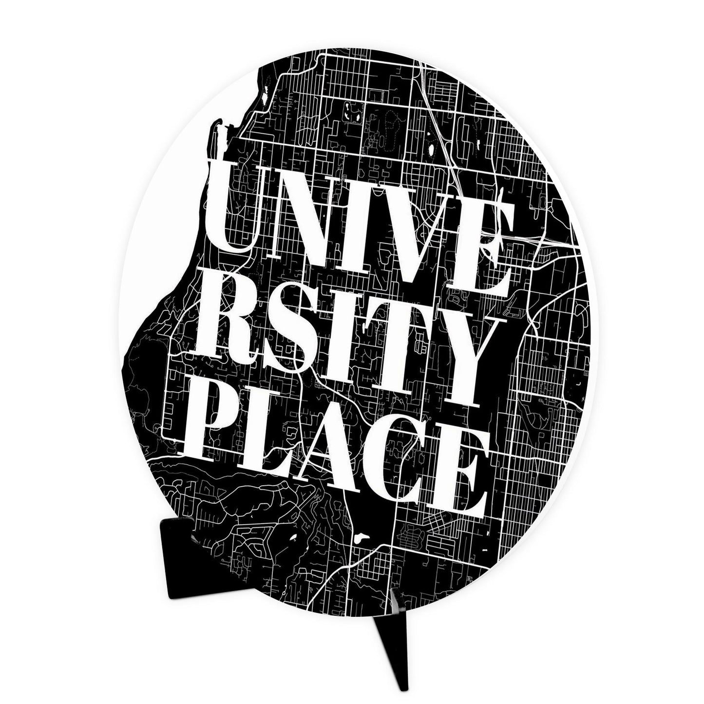 Minimalistic B&W Washington University Place Map | Wood Sign | Eaches | Min 1