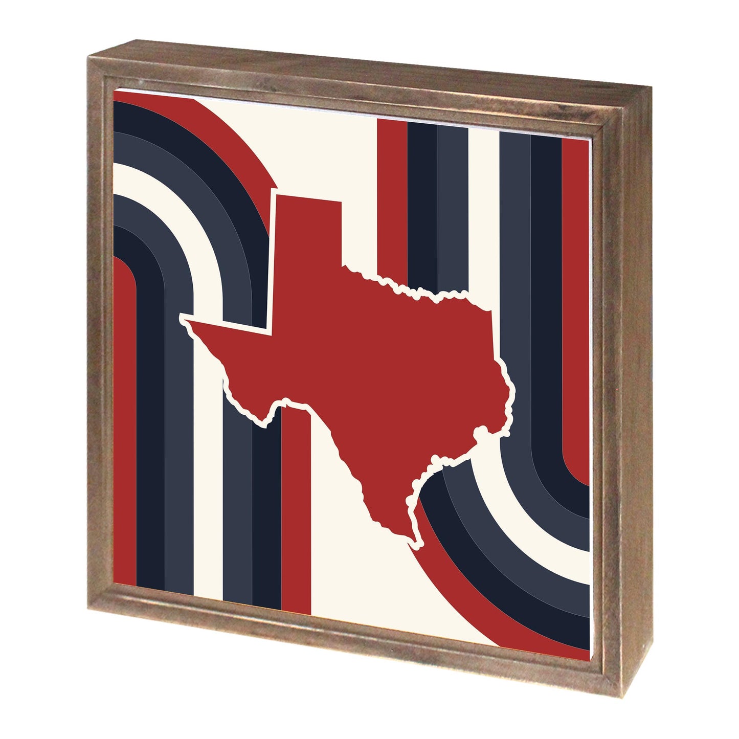 Modern Minimalist Texas Colors Retro Shape | Wood Sign | Eaches | Min 1