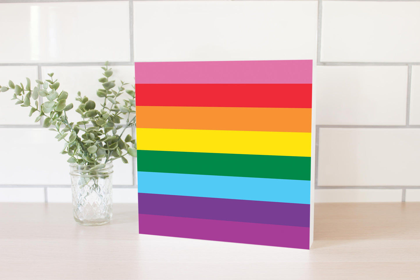 Original Pride Flag Colors | Wood Block | Eaches | Min 2