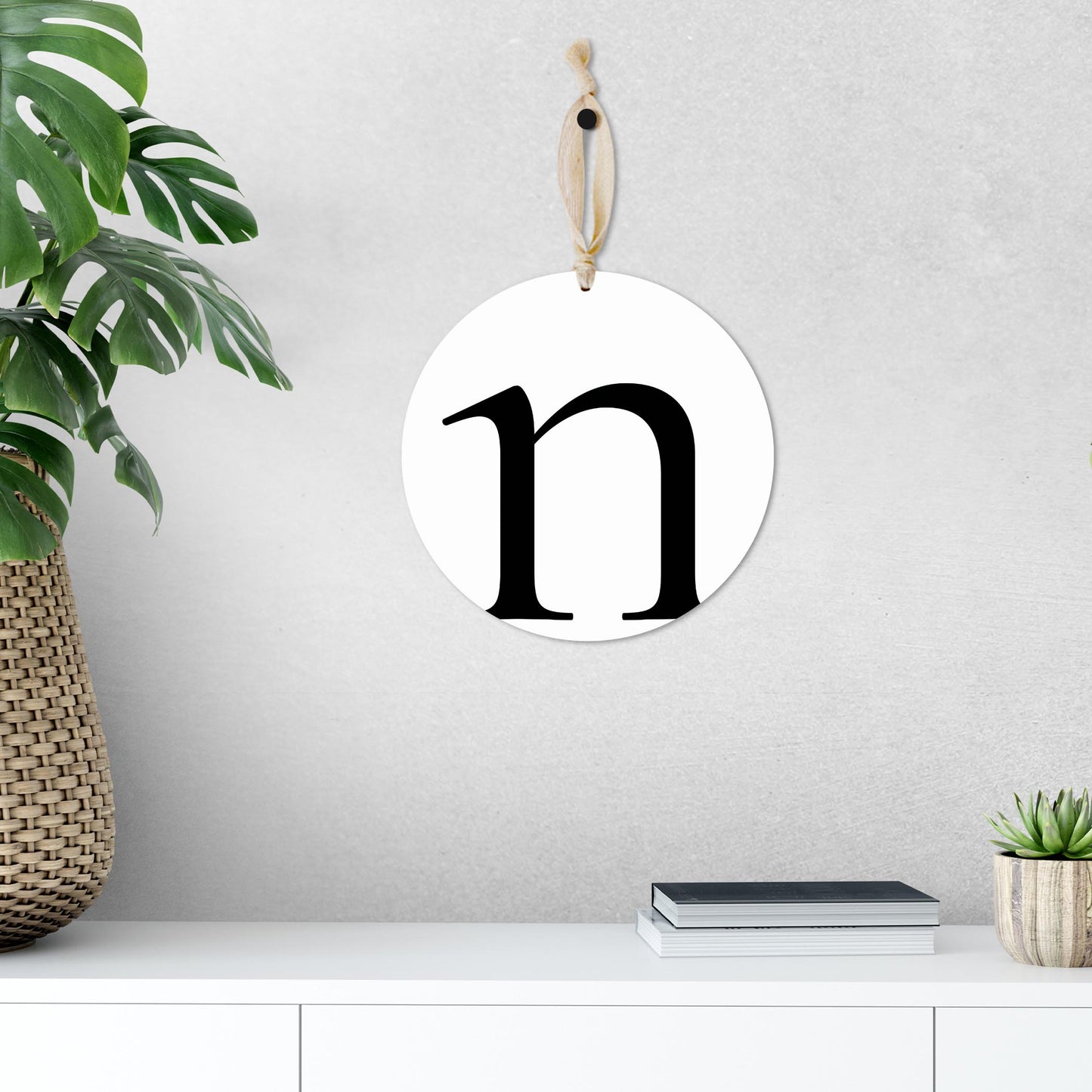 Minimalist Monogram N| Wood Ornament | Eaches | Min 1