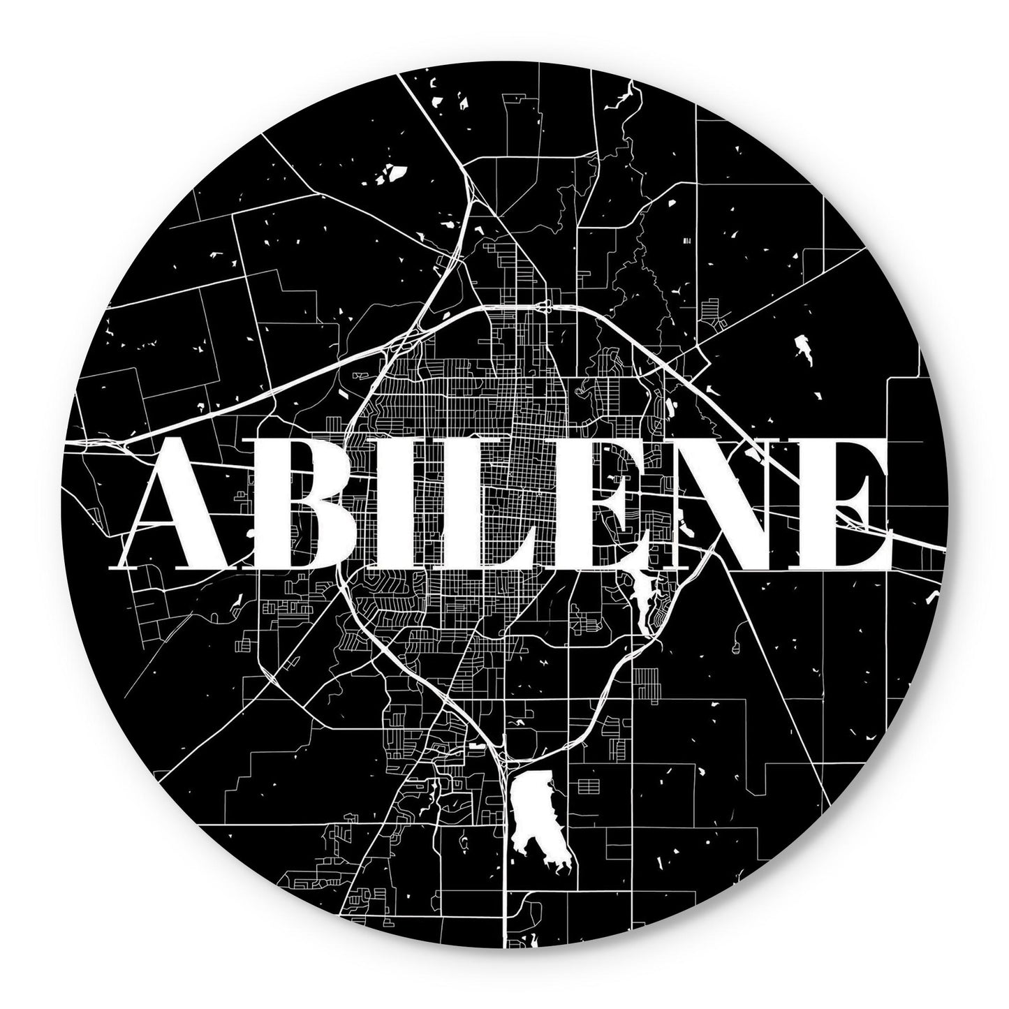 Minimalist B&W Texas Abilene Map | Wood Sign | Eaches | Min 1