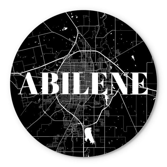 Minimalist B&W Texas Abilene Map | Wood Sign | Eaches | Min 1