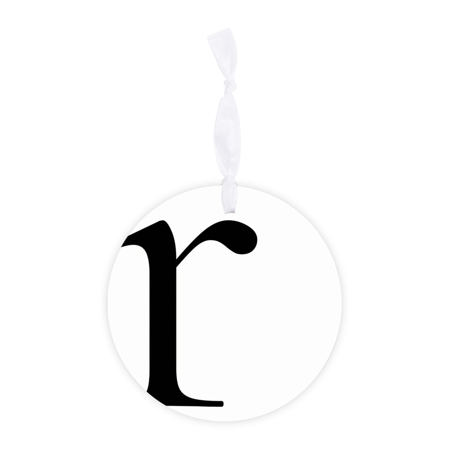 Minimalist Monogram R Circle| Wood Ornament | Eaches | Min 6