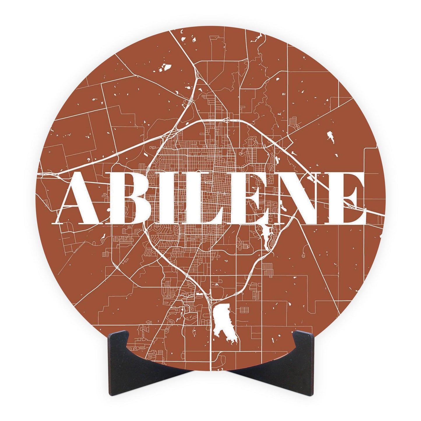 Modern Minimalist Texas Abilene Map | Wood Sign | Eaches | Min 1