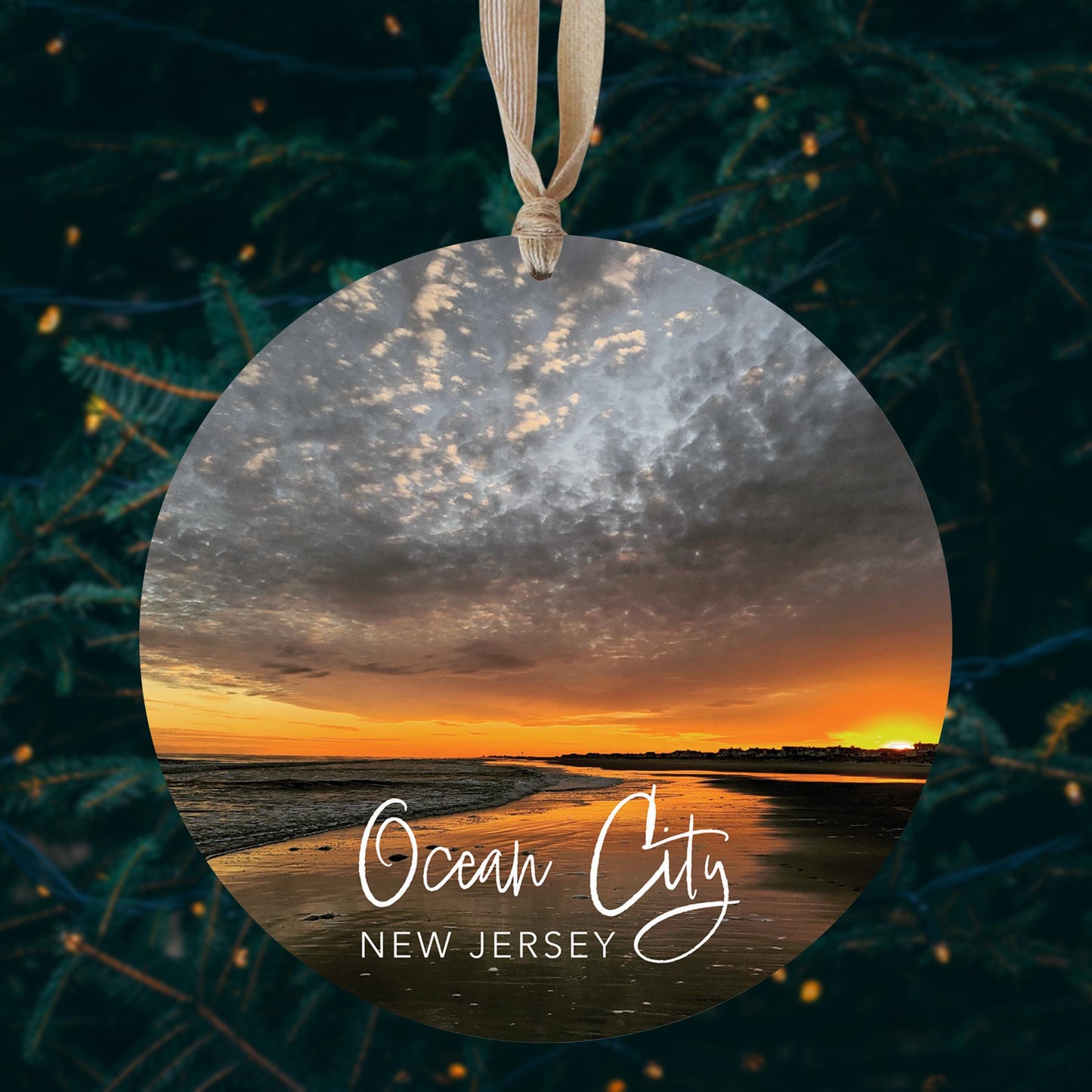 OCNJ Photo With Text | Wood Ornament | Eaches | Min 1