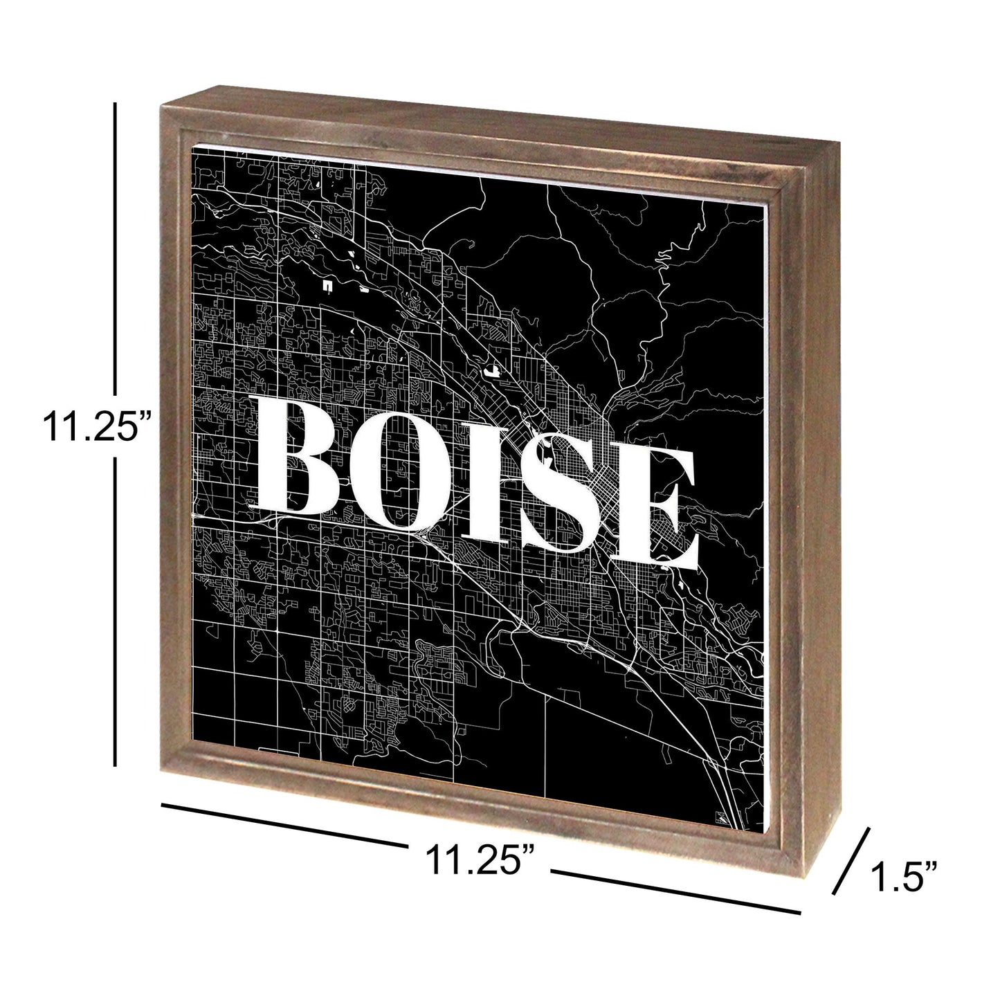 Minimalist B&W Idaho Boise Map | Wood Sign | Eaches | Min 1