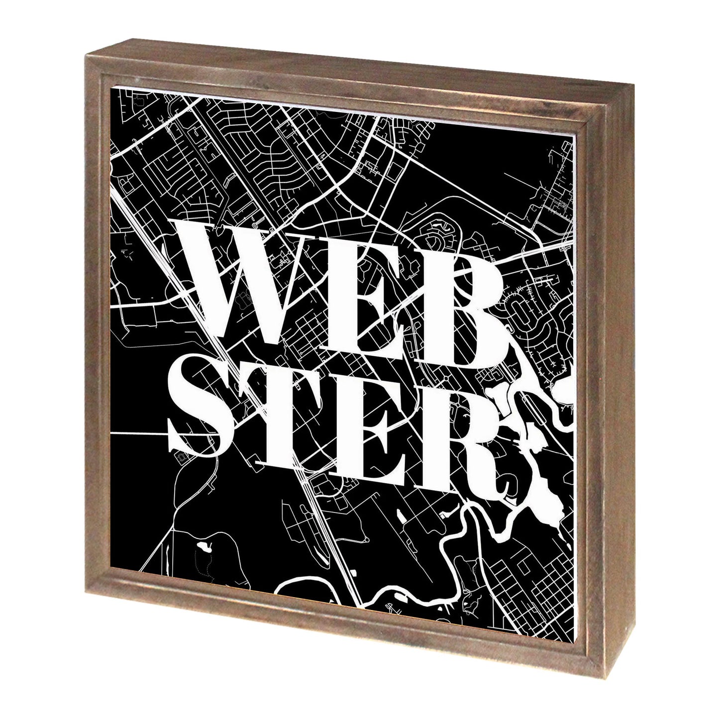 Minimalistic B&W Texas Webster Map | Wood Sign | Eaches | Min 1