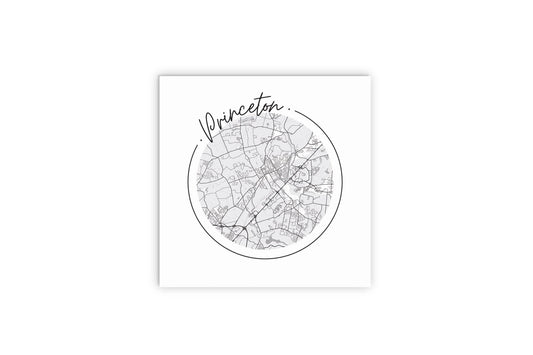 Minimalistic B&W New Jersey Princeton Circle Map | Wood Sign | Eaches | Min 2