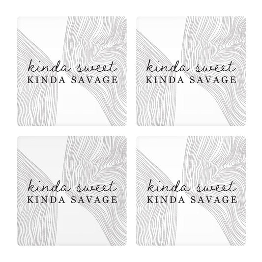 Modern Minimalist Mothers Day Kinda Sweet | Absorbent Coasters | Set of 4 | Min 2