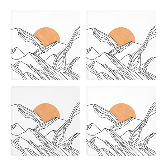 White Mountain Sun Lines | Absorbent Coasters | Set of 4 | Min 2