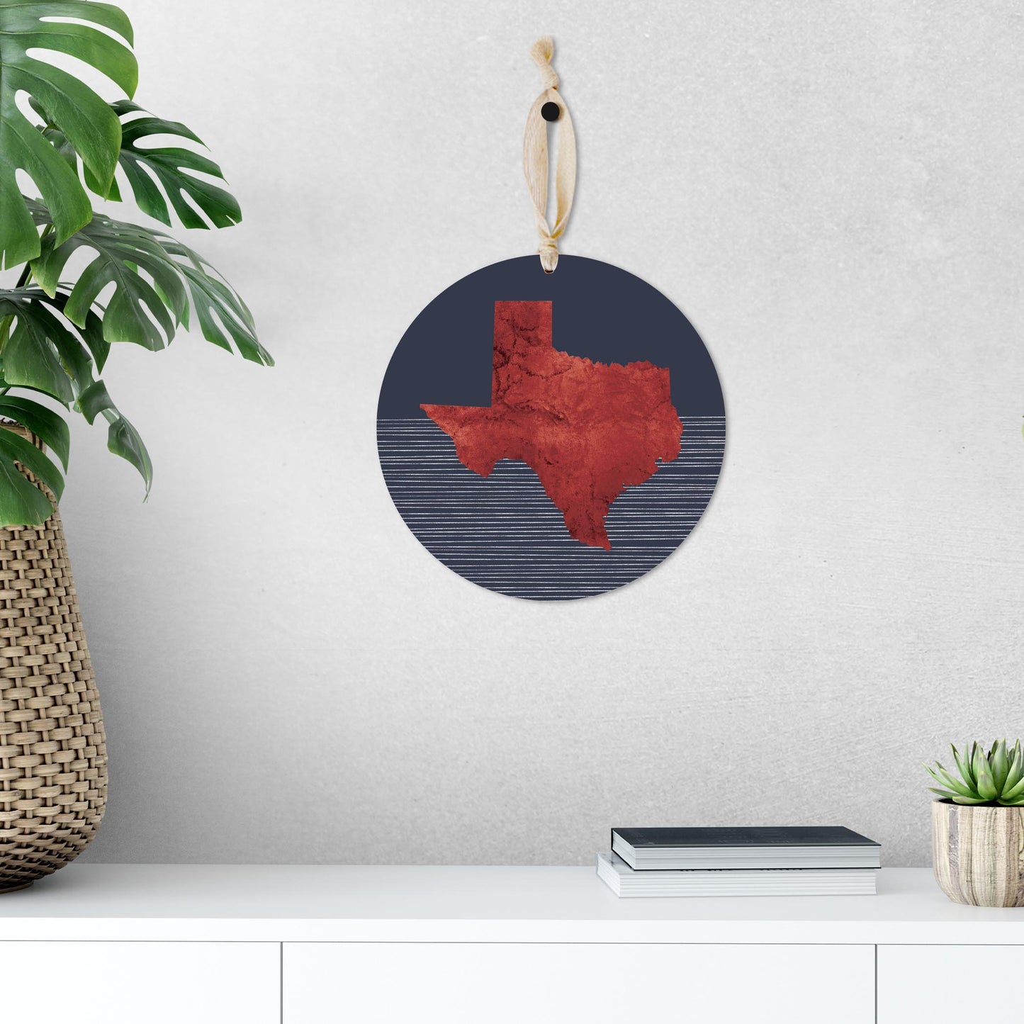 Modern Minimalist Texas Straight Line State Shape | Wood Ornament | Eaches | Min 1