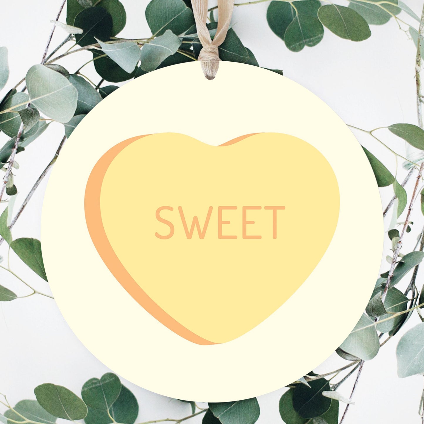 Message Hearts Sweet | Wood Ornament | Eaches | Min 1