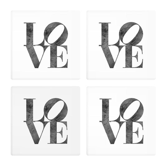 Minimalistic B&W Pennsylvania Love Light | Absorbent Coasters | Set of 4 | Min 2