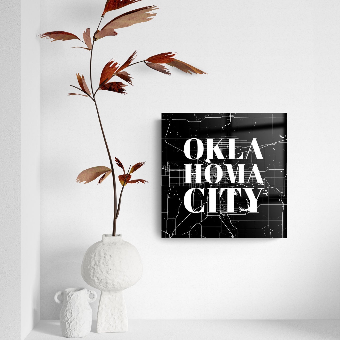 Modern Oklahoma City Map | Hi-Def Glass Art | Eaches | Min 2