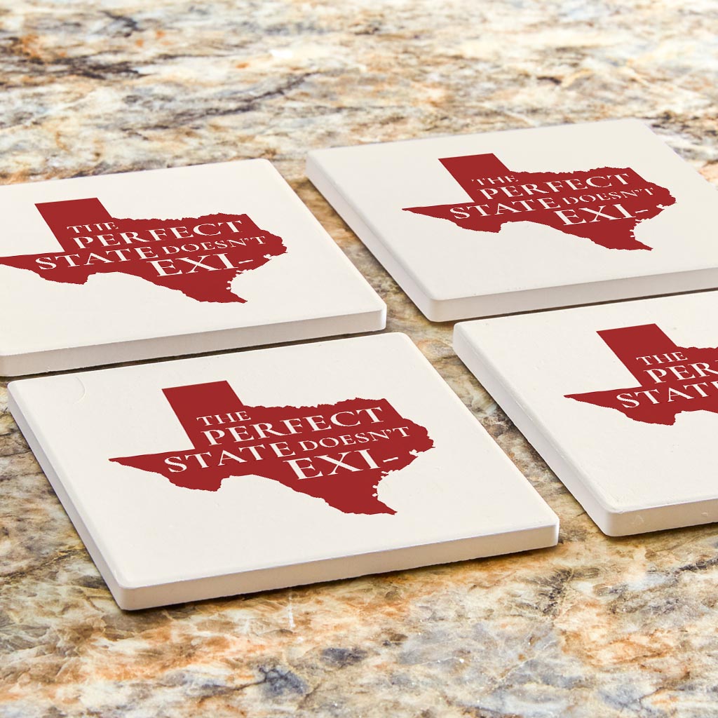 Modern Minimalist Texas Colors Perfect State| Absorbent Coasters | Set of 4 | Min 2