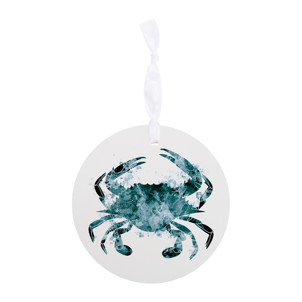 Blue White Water Color Blue Crab | Wood Ornament | Eaches | Min 6