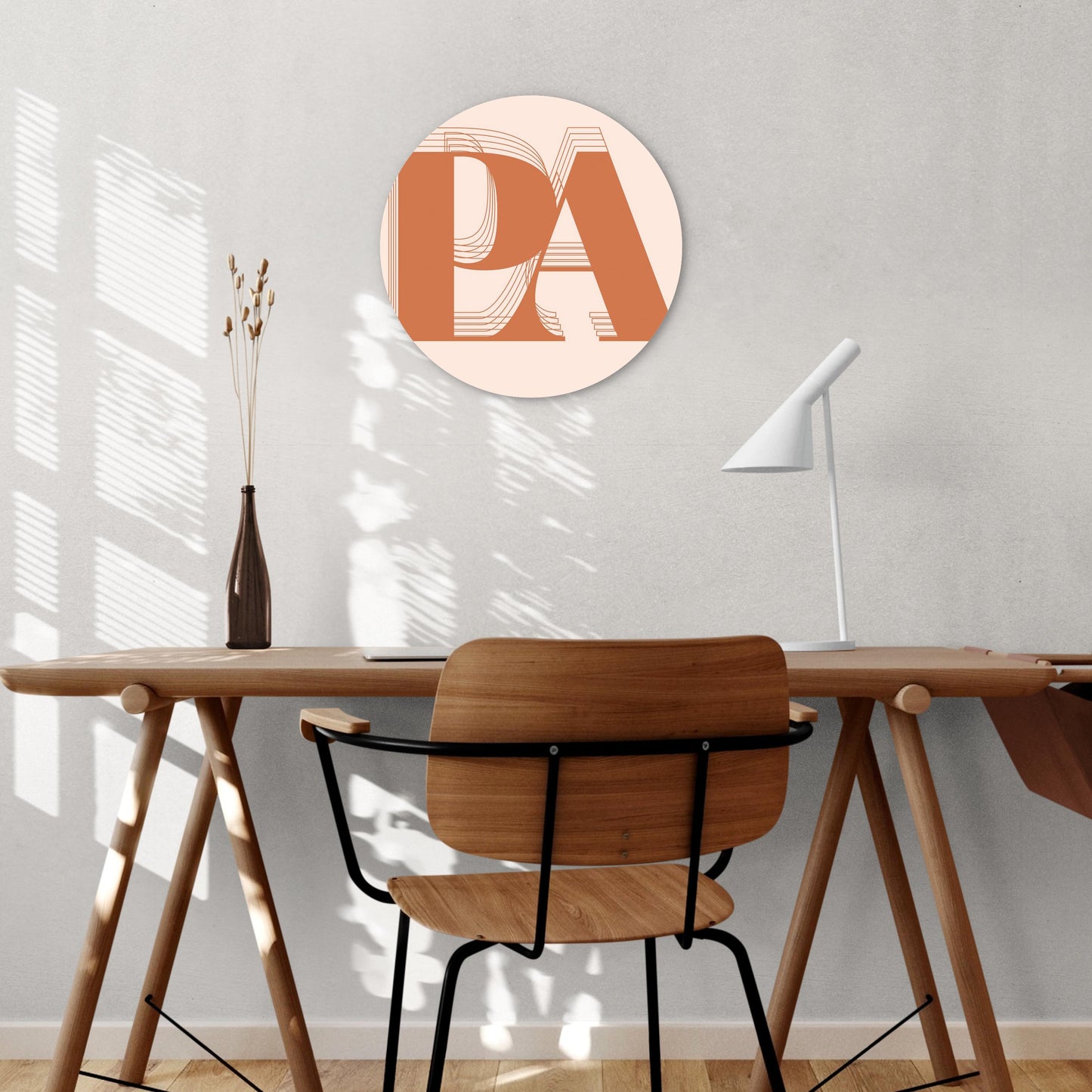 Modern Minimalist Pennsylvania Pa Initials Dark | Wood Sign | Eaches | Min 1