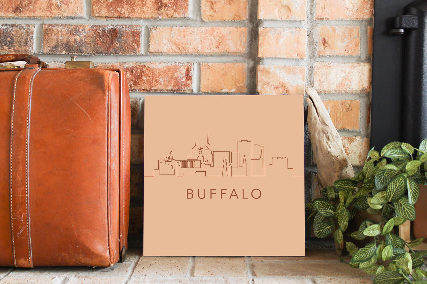 Modern Minimalistic New York Buffalo Skyline | Wood Sign | Eaches | Min 2