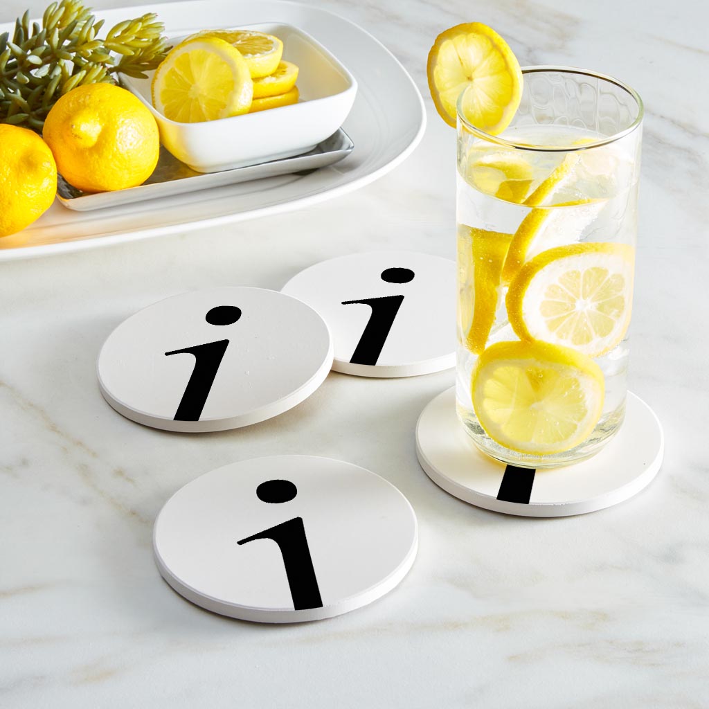 Minimalist Monogram I Circle | Absorbent Coasters | Set of 4 | Min 2