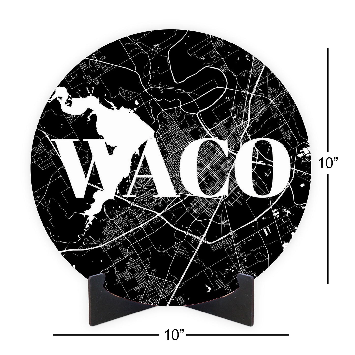 Minimalistic B&W Texas Waco Map | Wood Sign | Eaches | Min 1