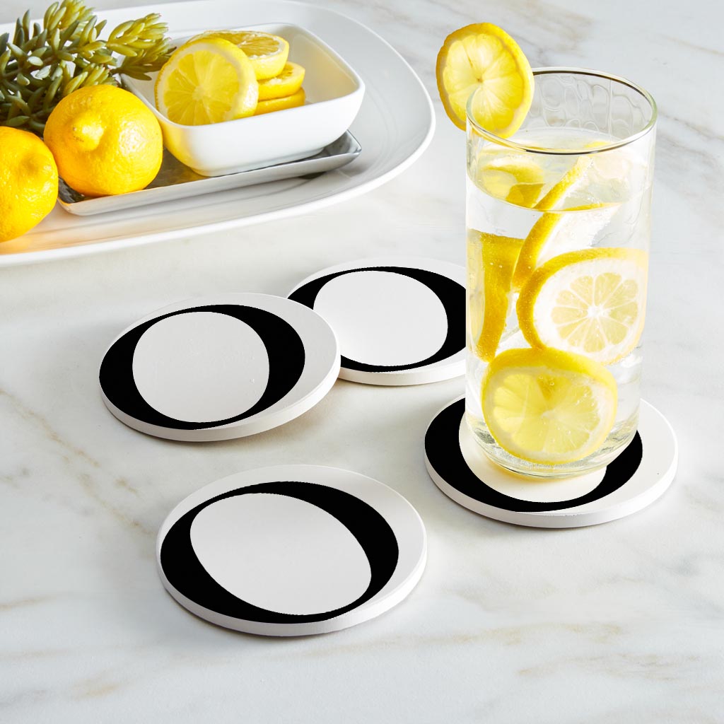 Minimalist Monogram O Circle | Absorbent Coasters | Set of 4 | Min 2