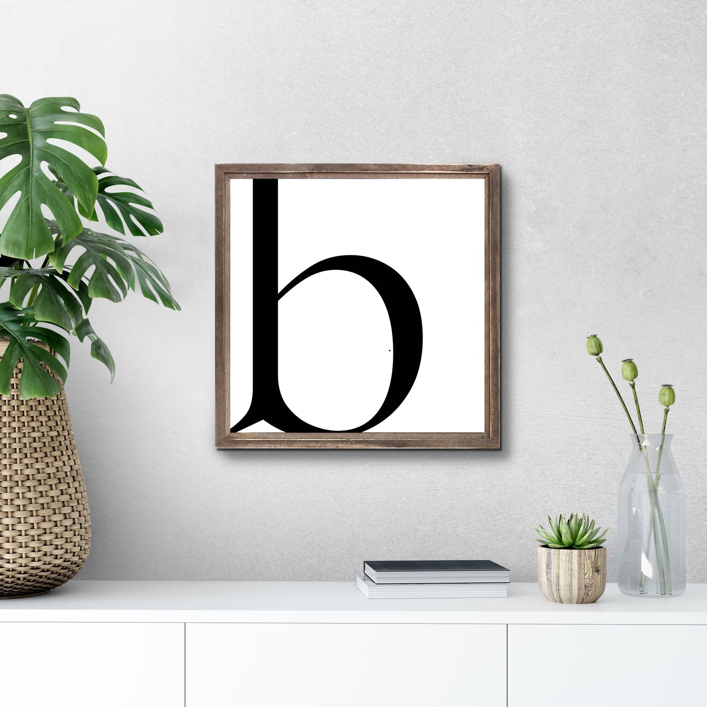 Minimal Monogram B | Wood Sign | Eaches | Min 1