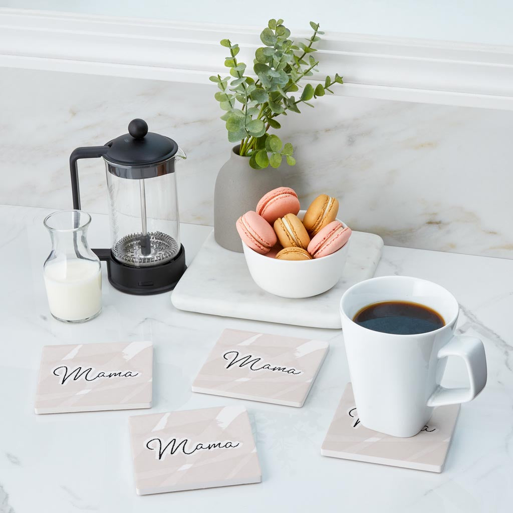 Modern Minimalist Mothers Day Mama | Absorbent Coasters | Set of 4 | Min 2