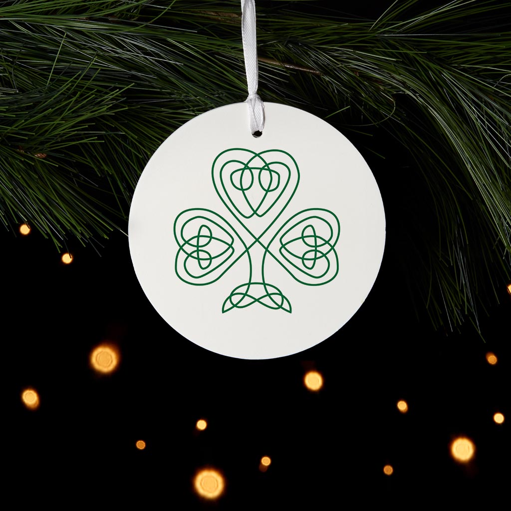 White Green Shamrock| Wood Ornament | Eaches | Min 6