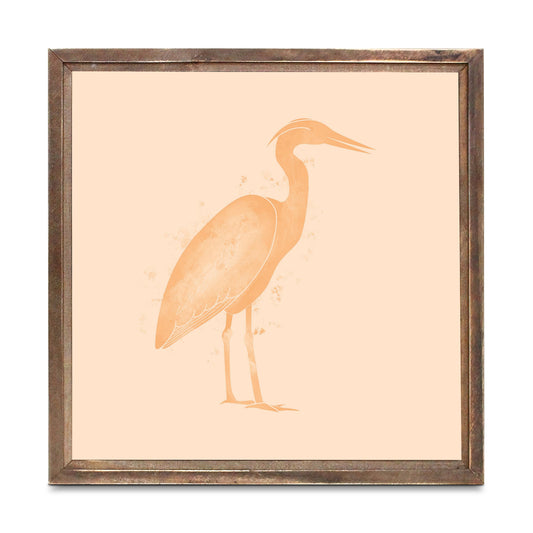 Louisiana Colorful Water Color Heron | Wood Sign | Eaches | Min 1