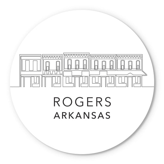 Minimalist B&W Arkansas Rogers Skyline | Wood Sign | Eaches | Min 1