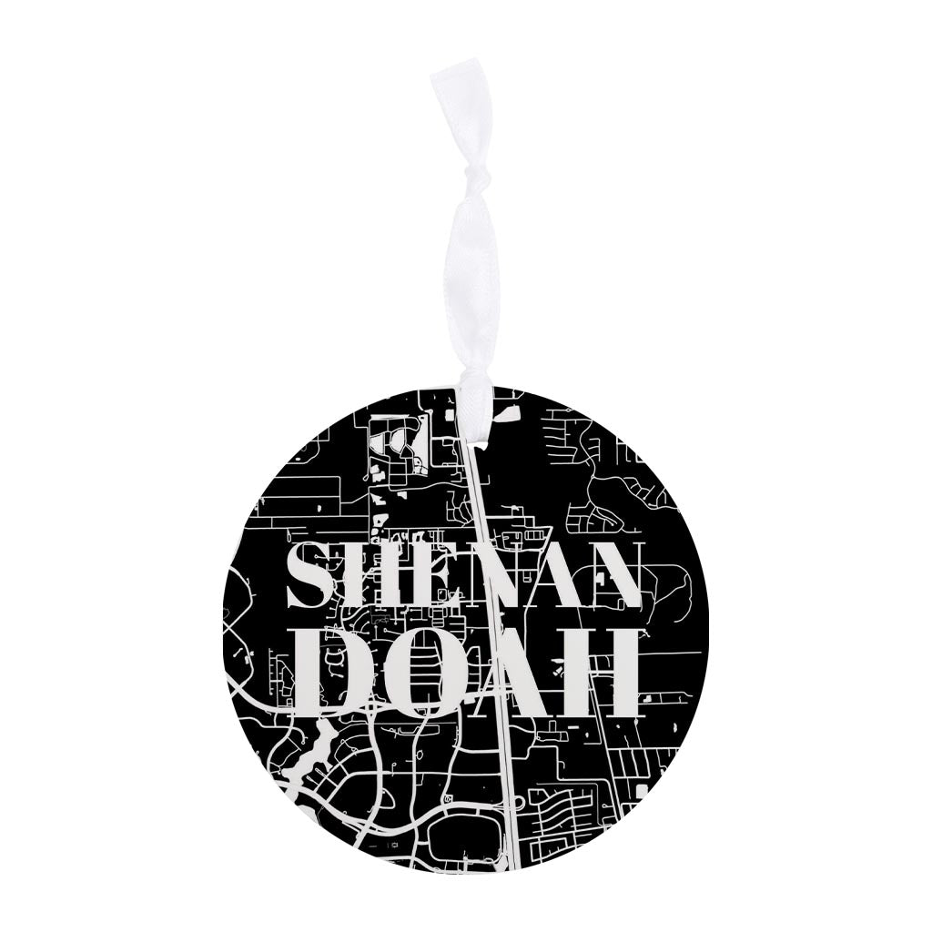 Minimalistic B&W Texas Shenandoah Map | Wood Ornament | Eaches | Min 6