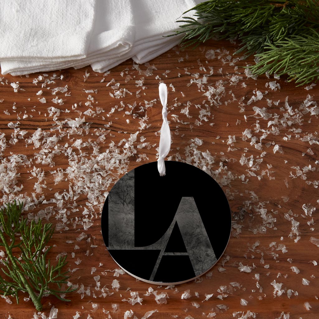 Modern Black Louisiana Initials | Wood Ornament | Eaches | Min 6