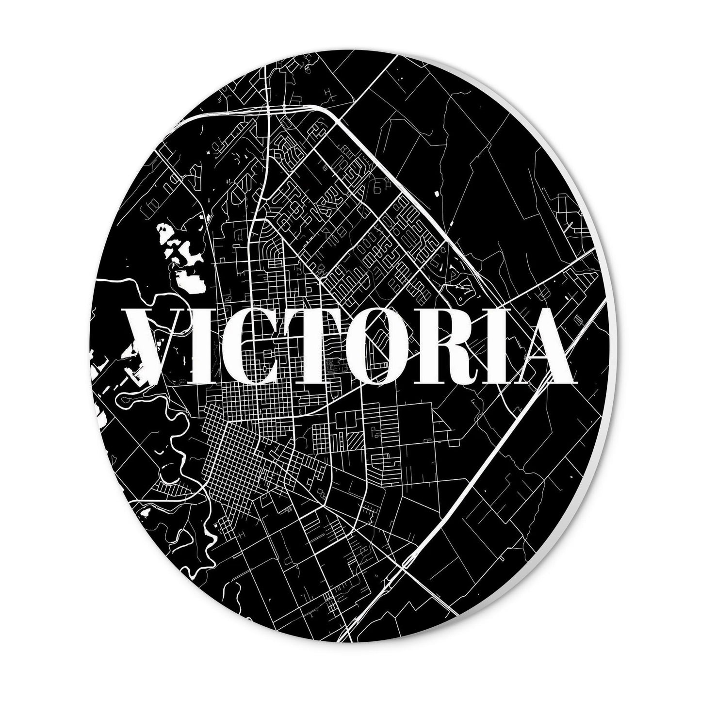 Minimalistic B&W Texas Victoria Map | Wood Sign | Eaches | Min 1