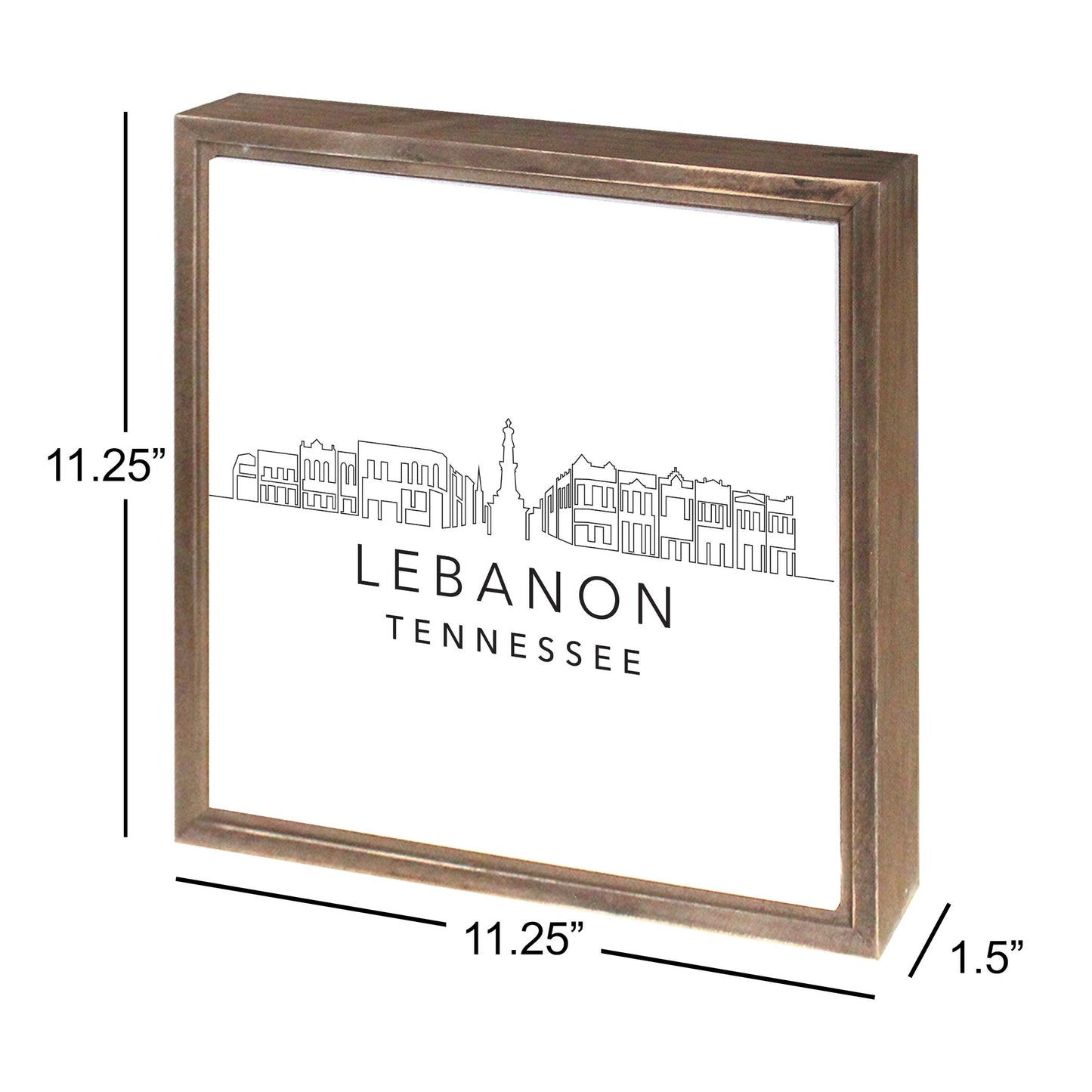 Minimalist B&W Tennessee Lebanon Skyline | Wood Sign | Eaches | Min 1