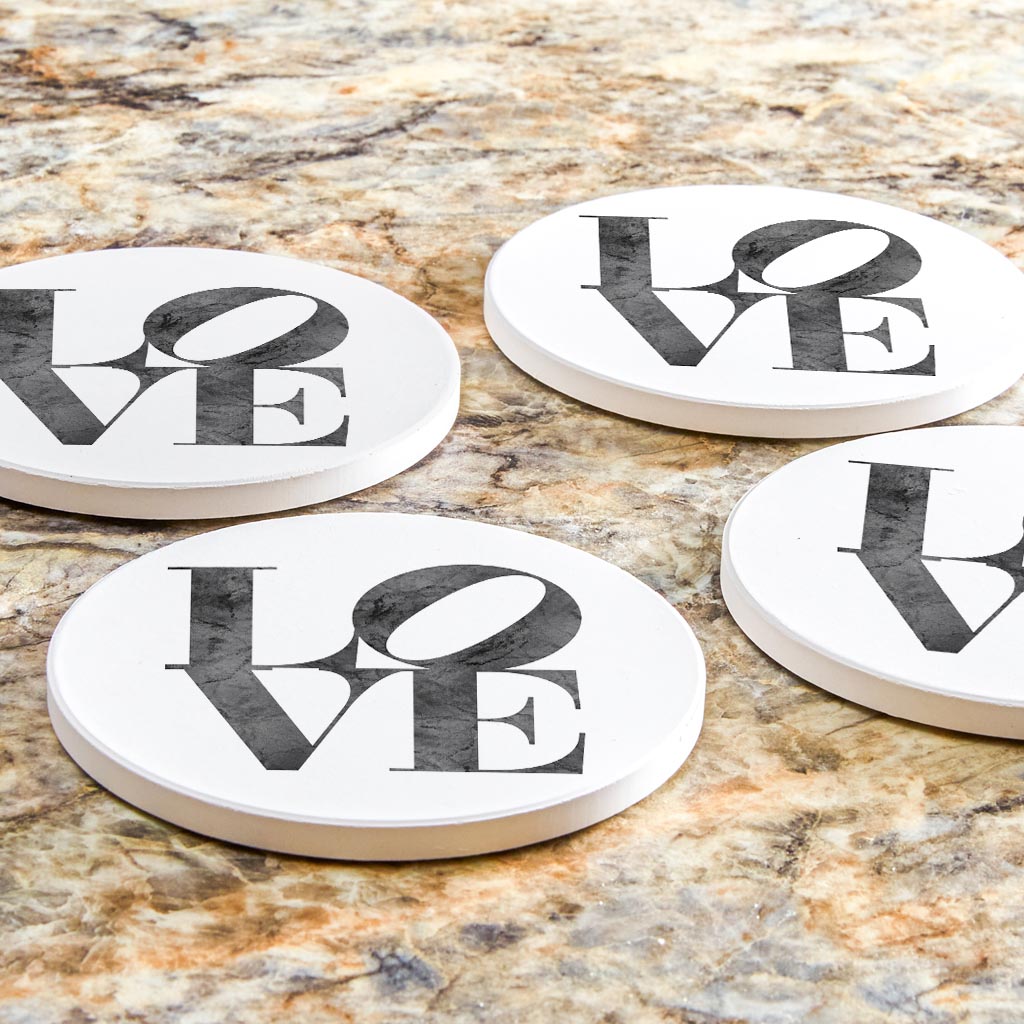 Minimalistic B&W Pennsylvania Love Light | Absorbent Coasters | Set of 4 | Min 2