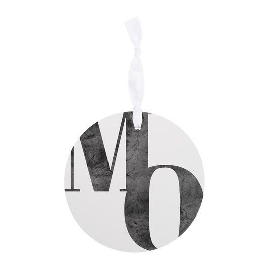 Minimalist B&W Missouri White Initials| Wood Ornament | Eaches | Min 6