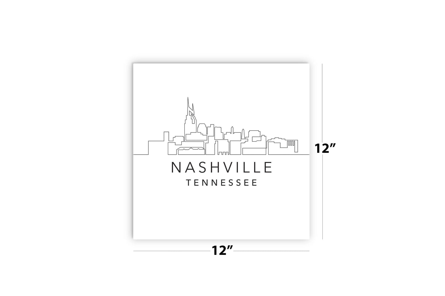 Minimalist B&W Tennessee Nashville Skyline | Wood Sign | Eaches | Min 2