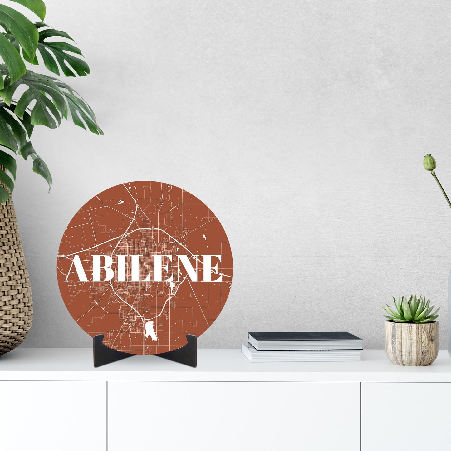 Modern Minimalist Texas Abilene Map | Wood Sign | Eaches | Min 1