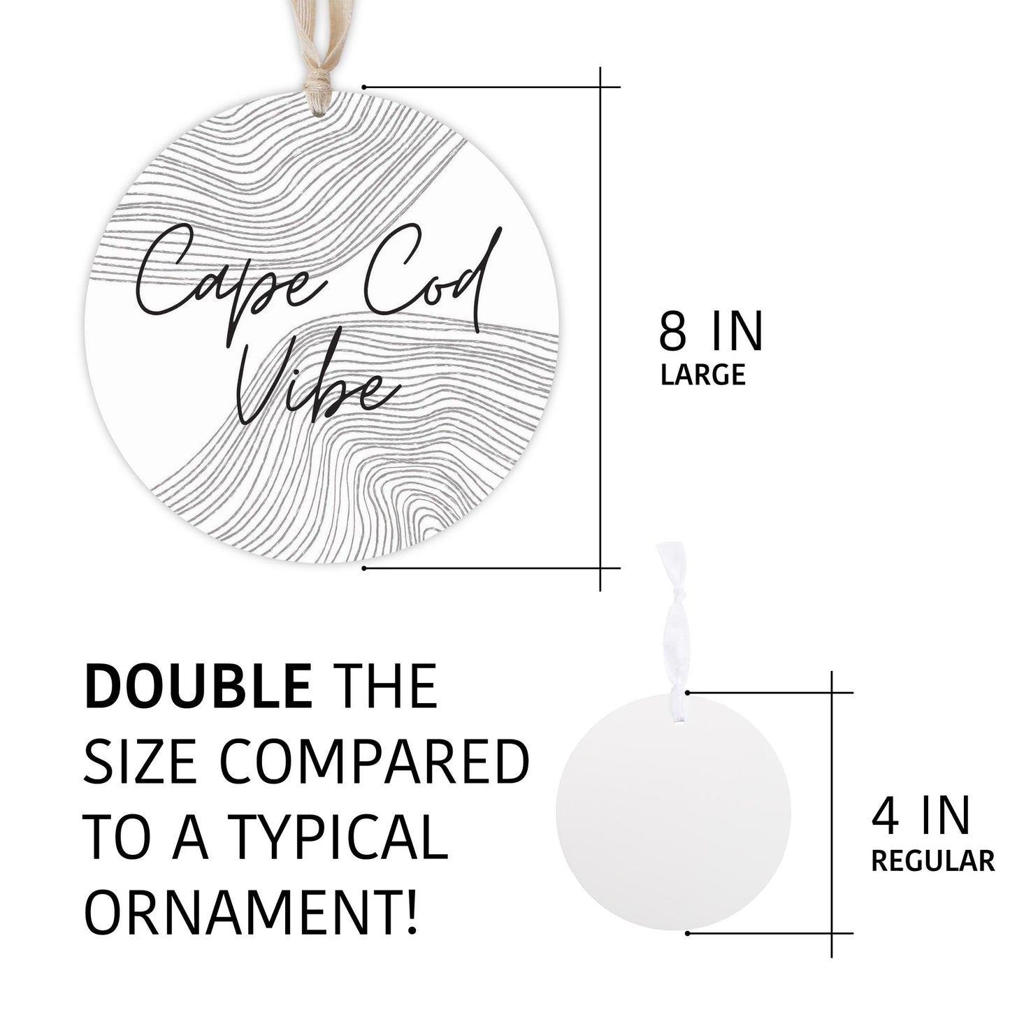 Minimalistic B&W Cape Cod Vibe | Wood Ornament | Eaches | Min 1