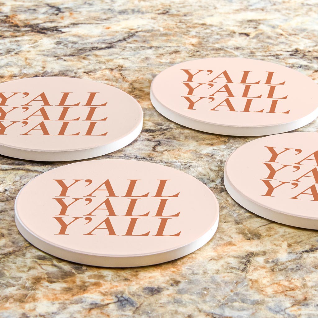 Modern Minimalist Texas Yall | Absorbent Coasters | Set of 4 | Min 2