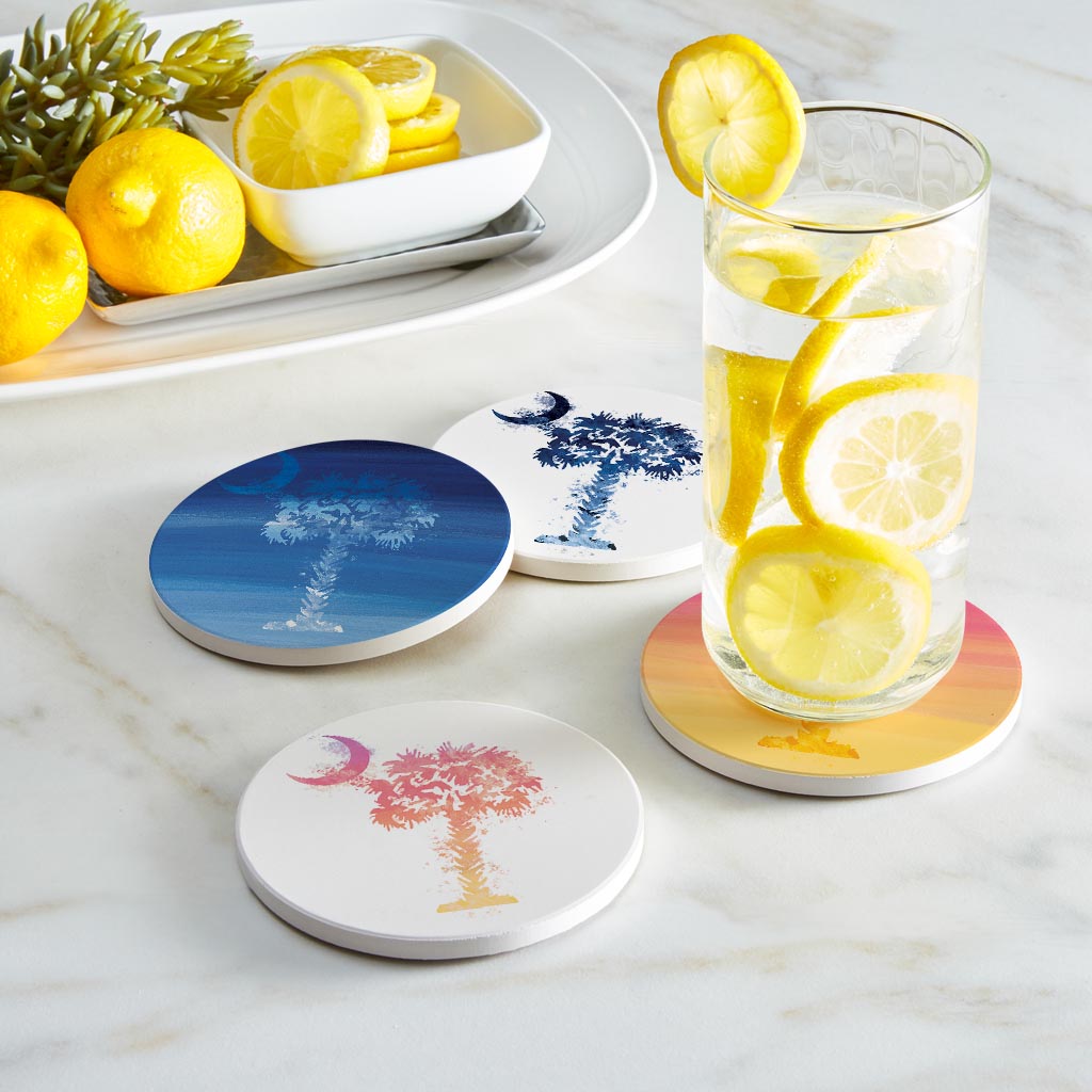 South Carolina Water Palm Trees | Absorbent Coasters | Set of 4 | Min 2