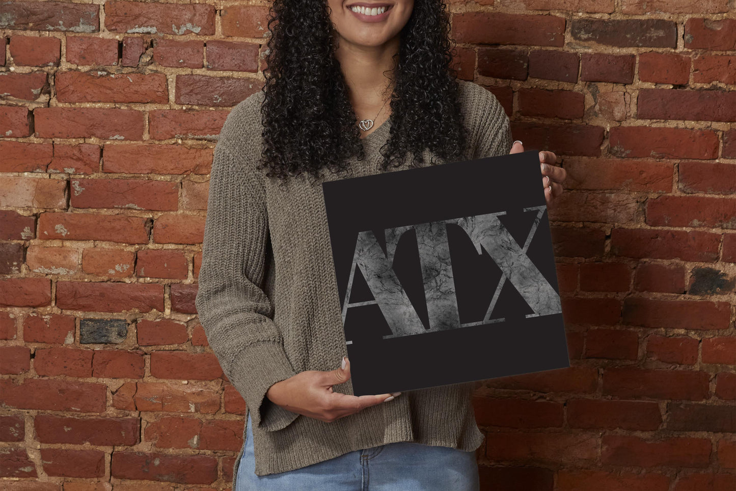 Minimalistic B&W Texas Austin Black Initials | Wood Sign | Eaches | Min 2