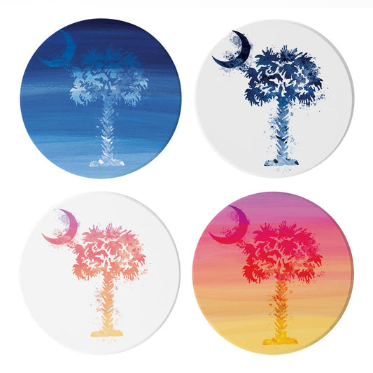 South Carolina Water Palm Trees | Absorbent Coasters | Set of 4 | Min 2