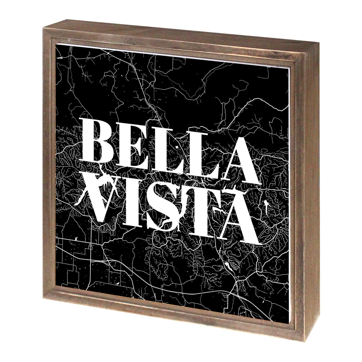 Minimalist B&W Arkansas Bella Vista Map | Wood Sign | Eaches | Min 1